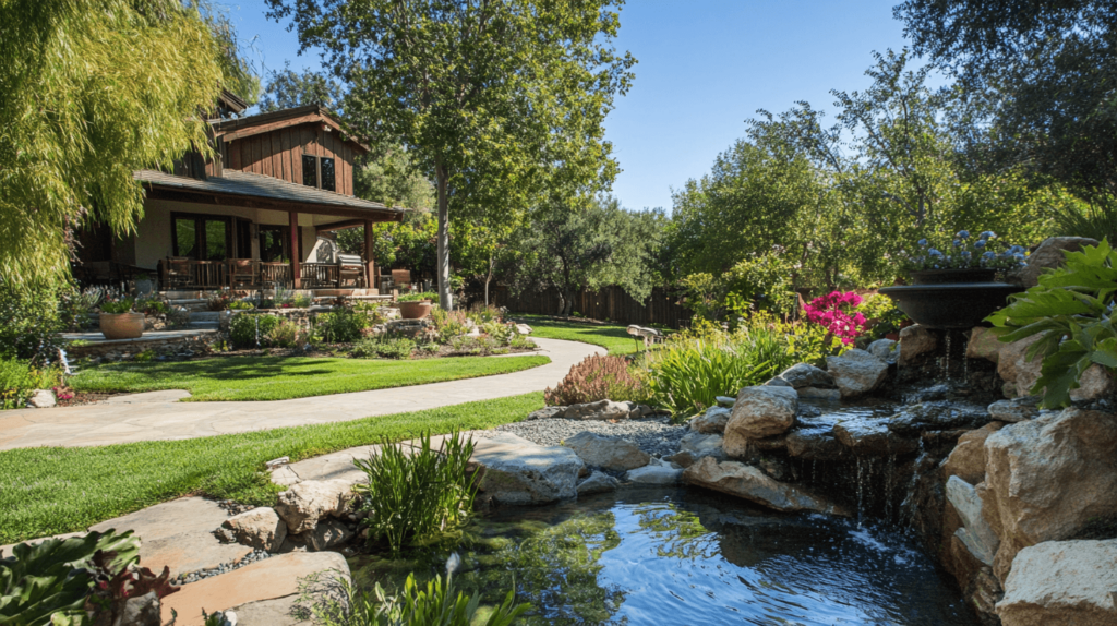 pond in the backyard, budget garden ideas