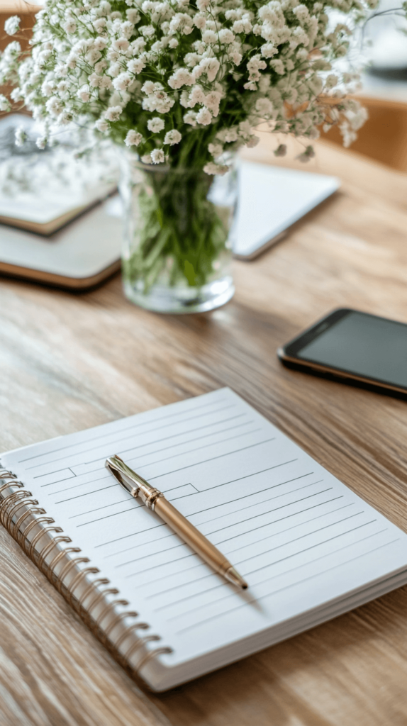 notebook on the counter