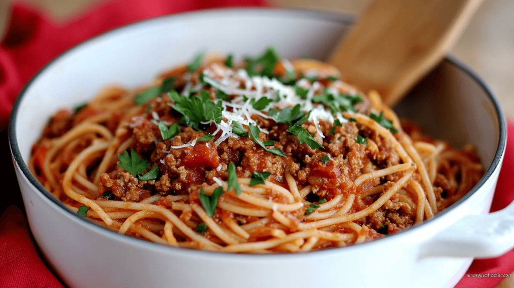 spaghetti in a bowl