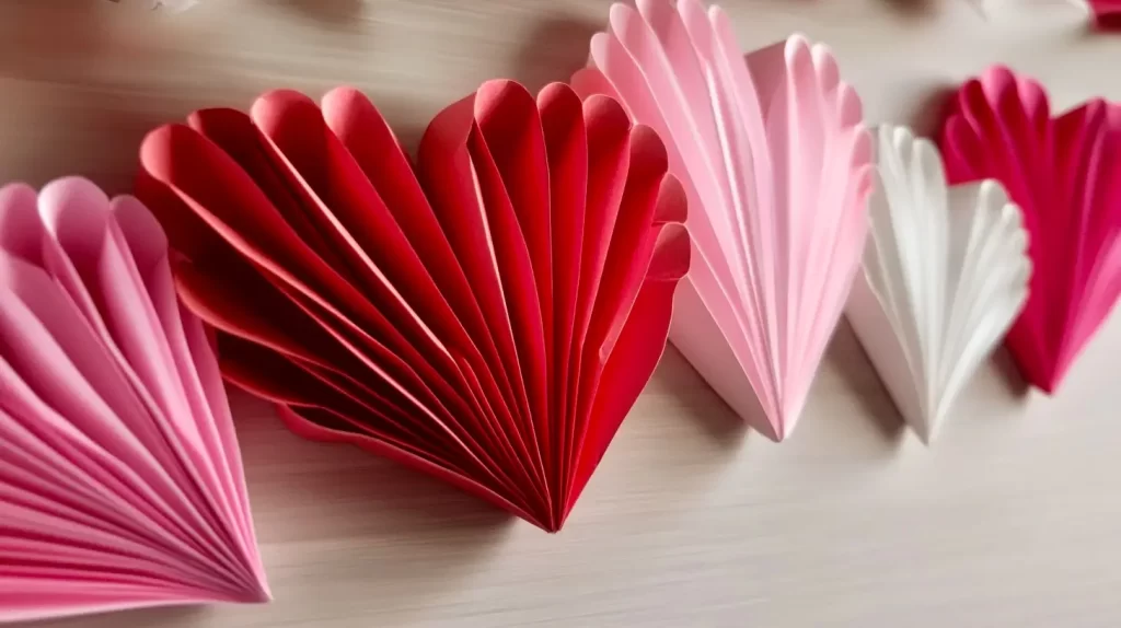 paper heart accordians