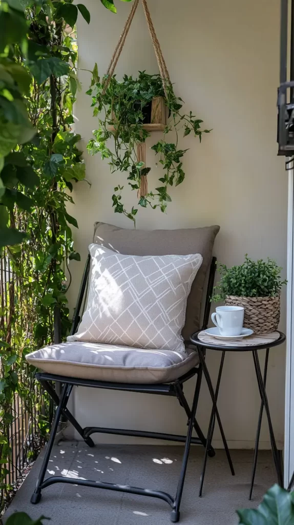 folding chair on outside deck