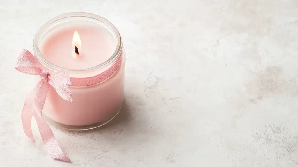 Valentine candle, pink