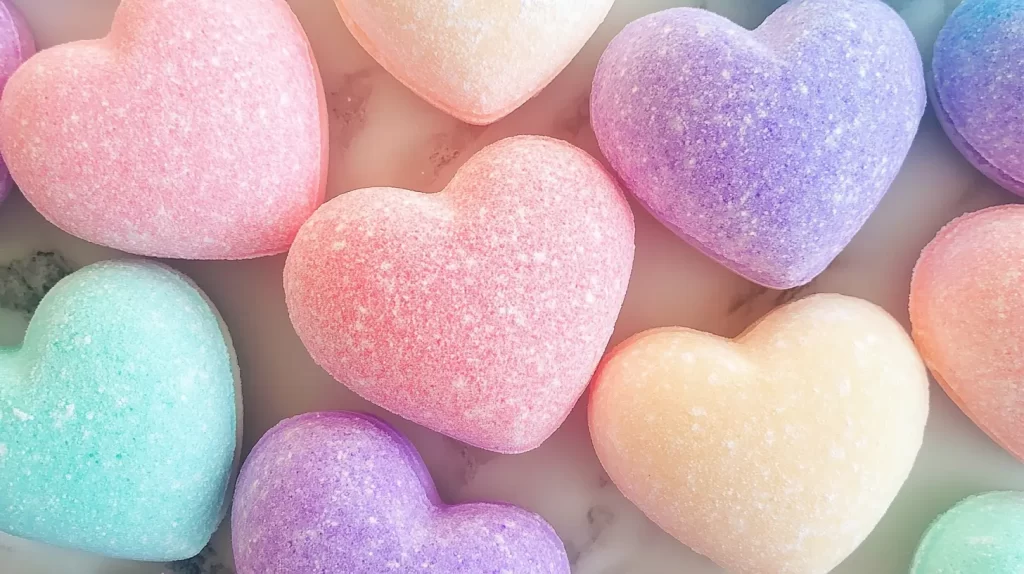 heart shaped bath bombs