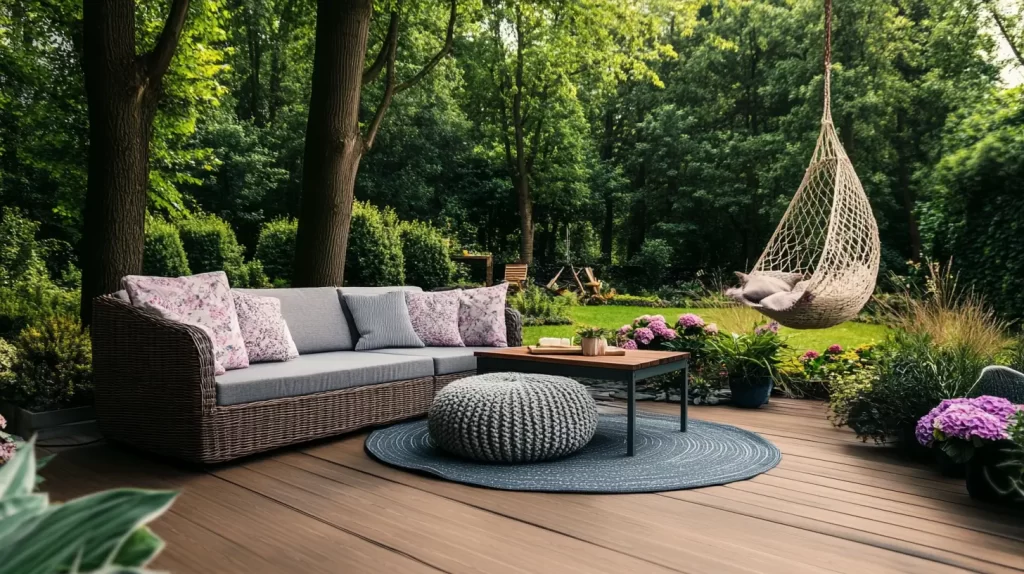 patio ideas on a budget, hanging chair