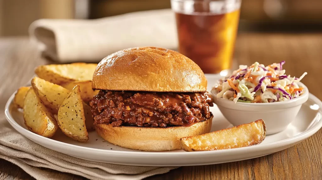 sloppy meal recipe, full meal with drink