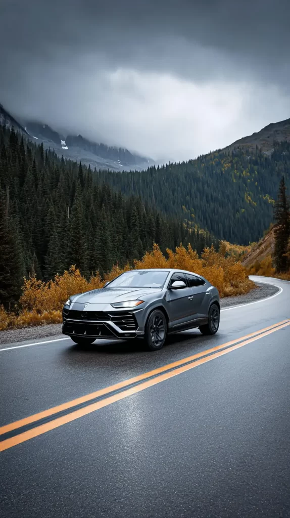 car driving on a mountain highway