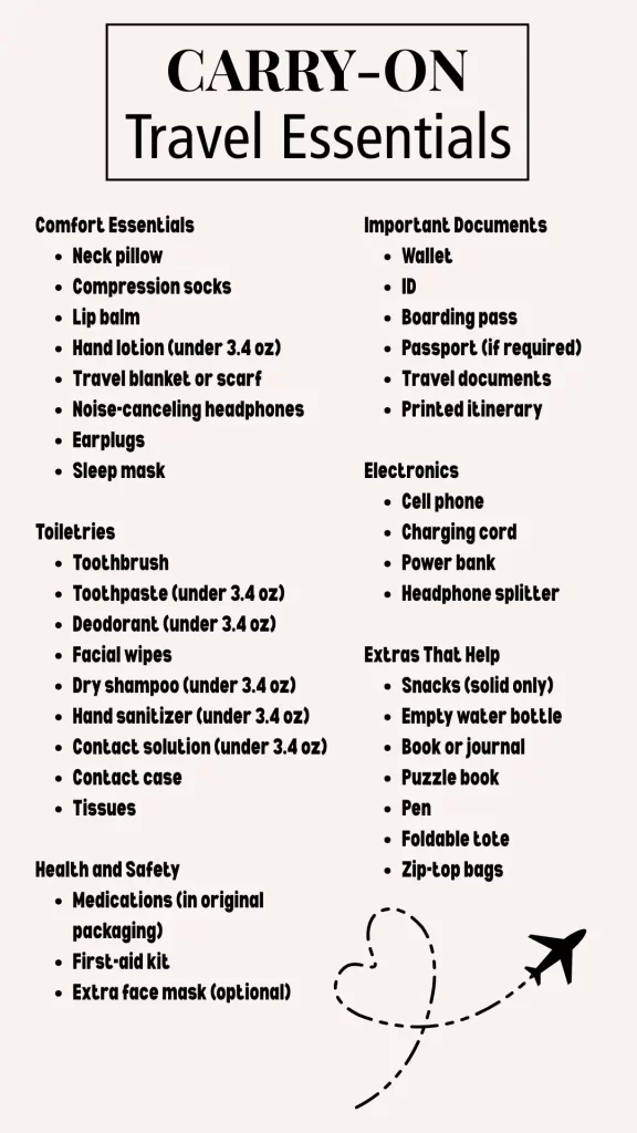 carry-on list of items