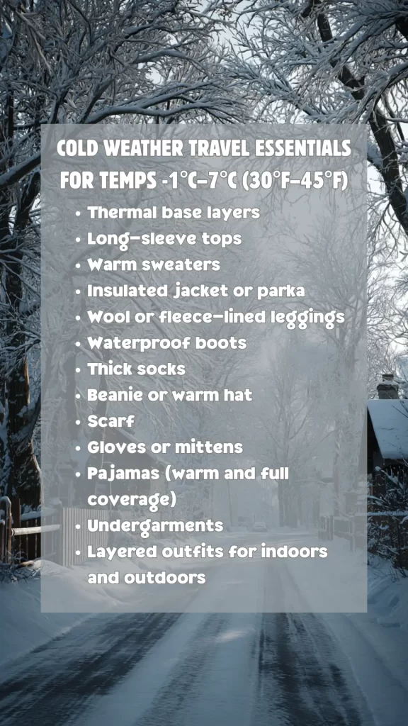 travel essentials for the Winter