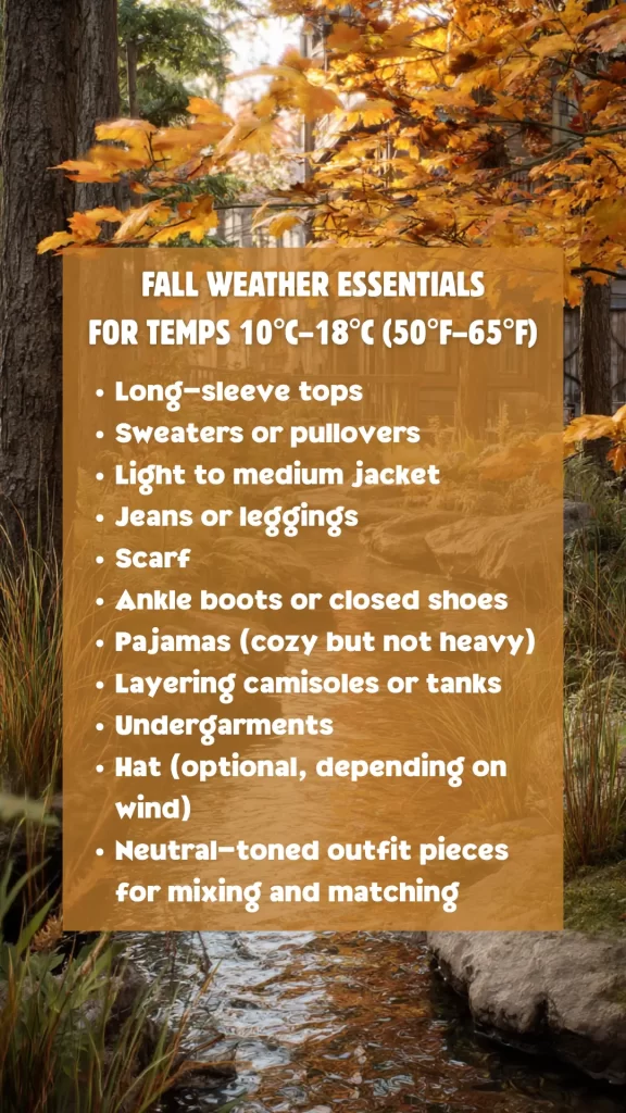 travel essentials for Fall
