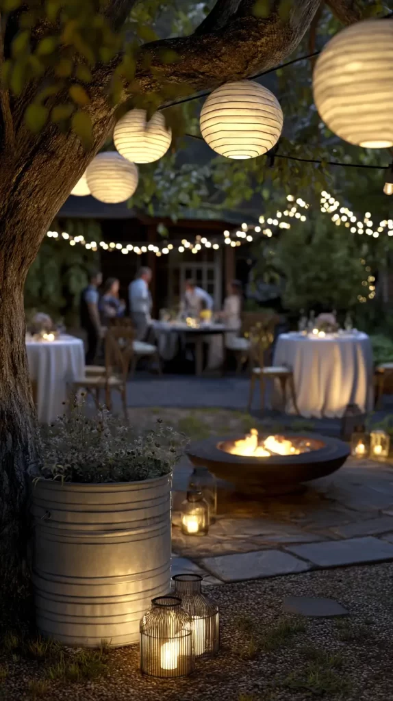 lights and lanterns outside