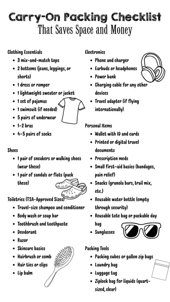 travel hacks packing list