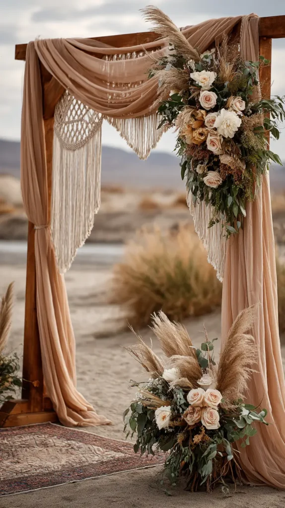 wedding arch with boho style
