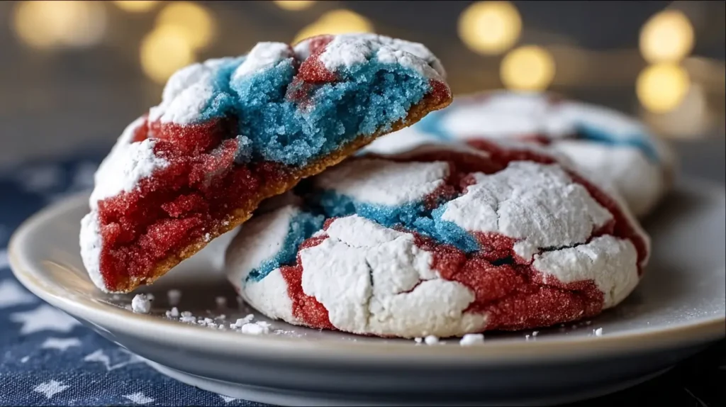 crinkle cookies, patriotic