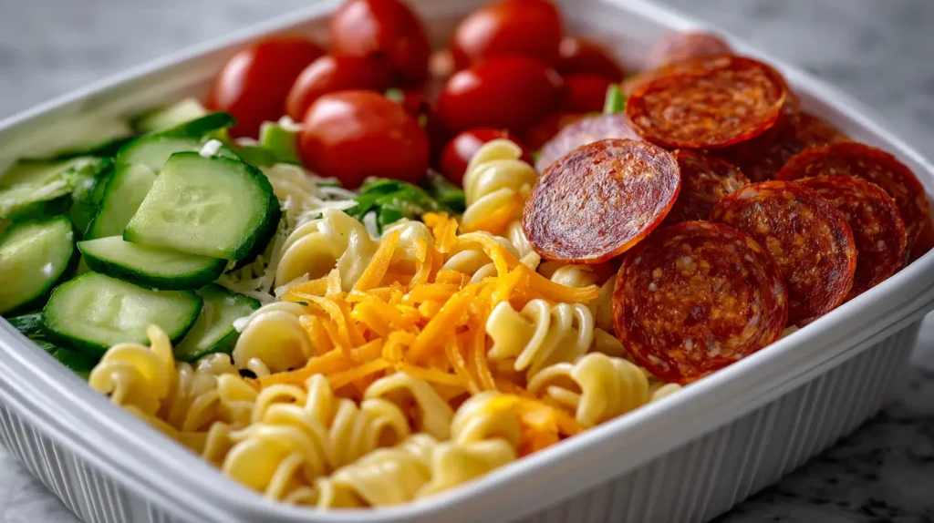 Italian pasta salad meal prep