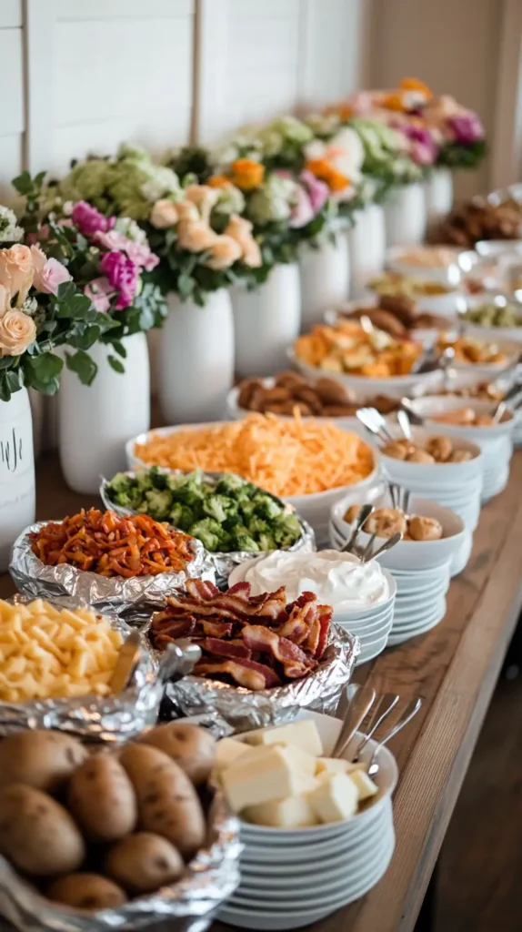 potato bar, cheap wedding food ideas