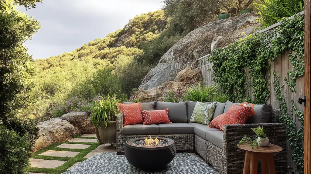 pillow on an outdoor sofa