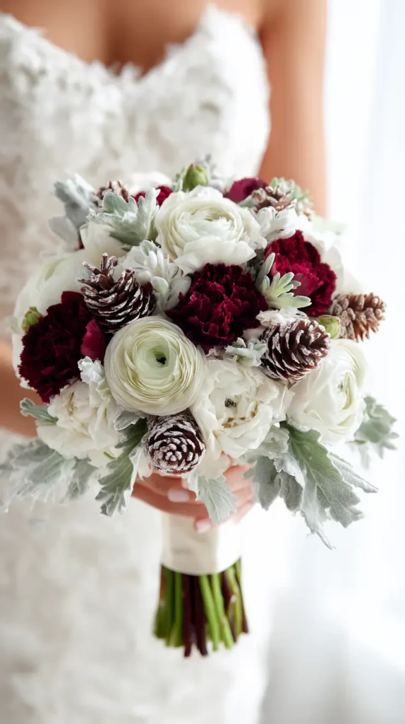 bride holding flowers