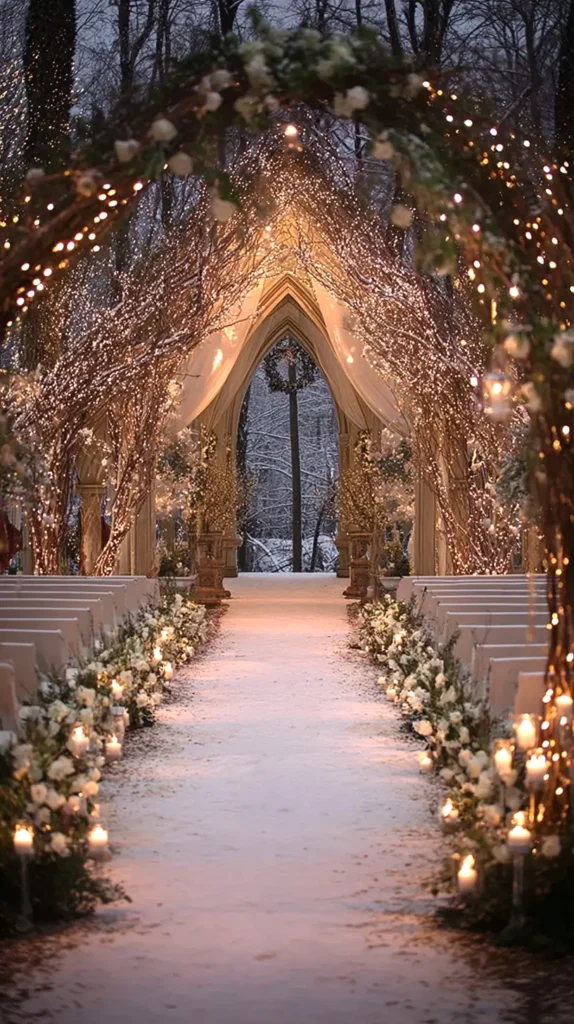 candle lit church wedding