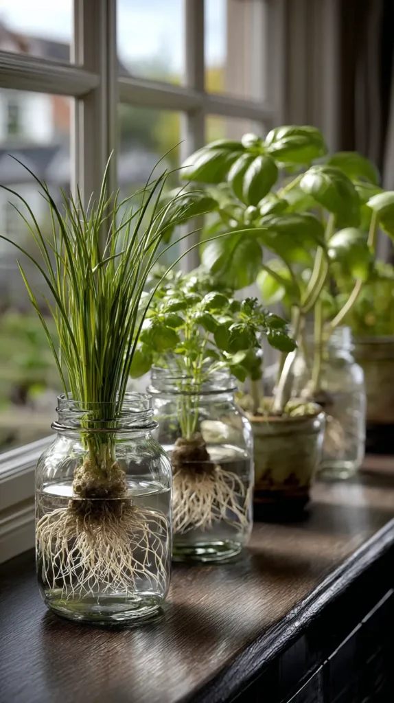 plants on a windowsill