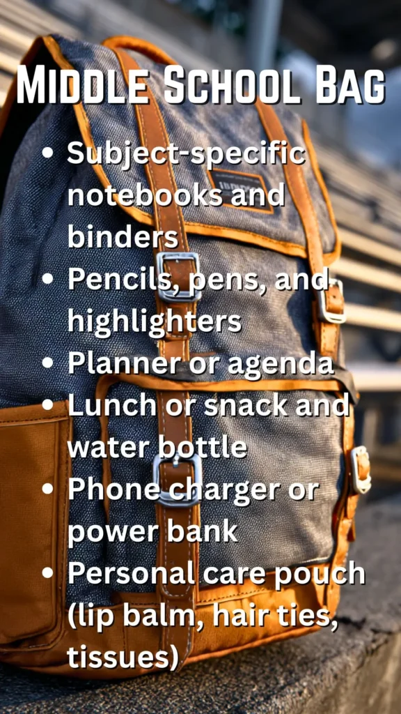 middle school backpack