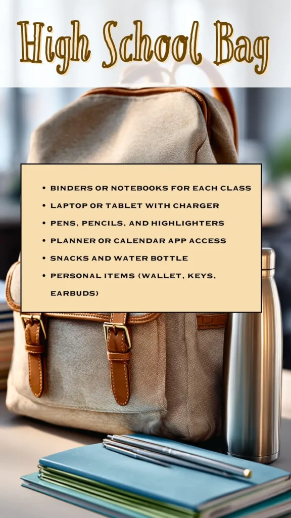 high school backpack