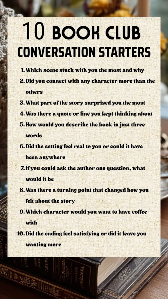 book club hosting ideas, conversation starters