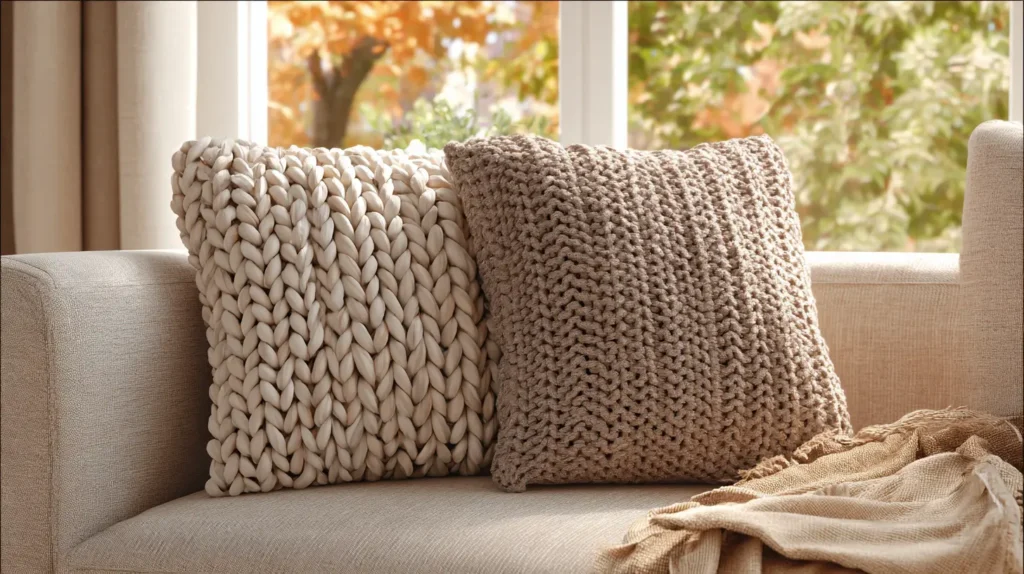 chunky knit pillows