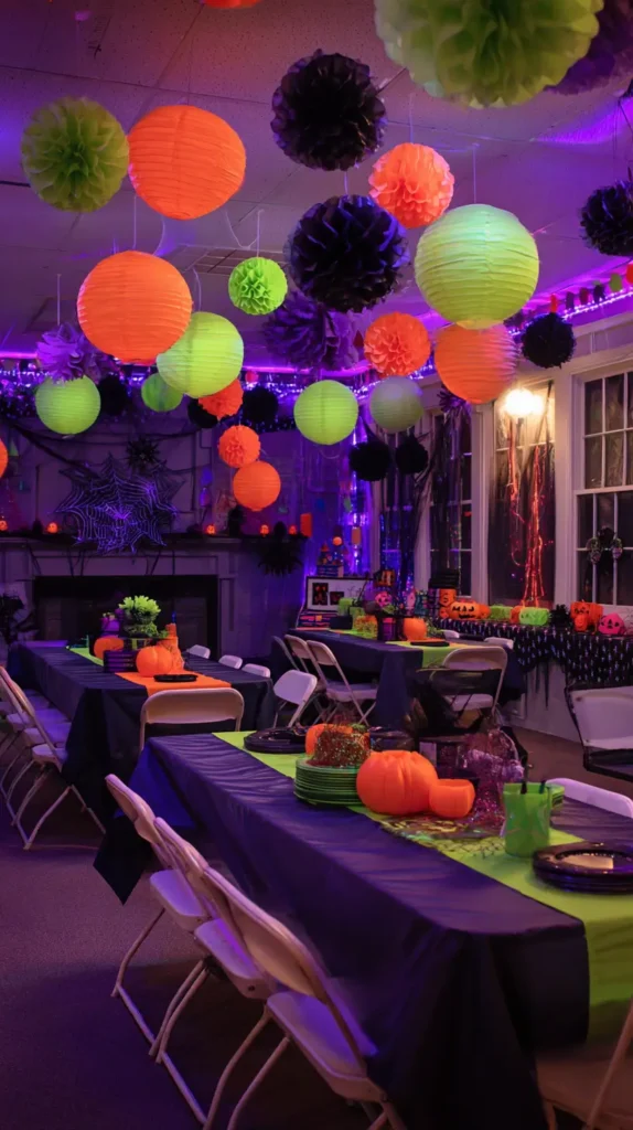 80s glow theme, Halloween party