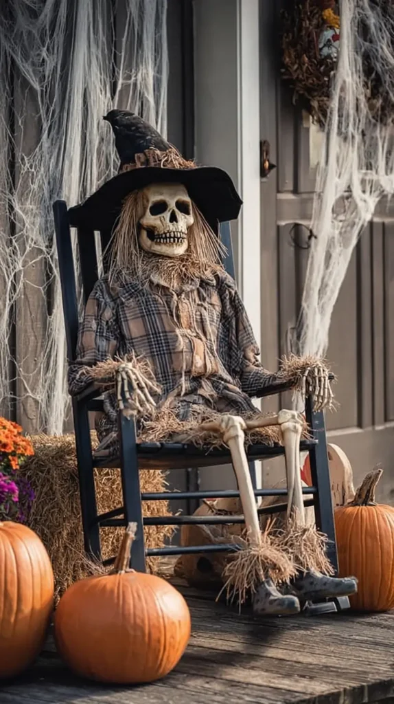 scary skeleton scarecrow