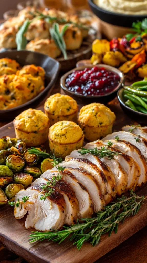 Thanksgiving grazing table variety of seasonal foods for fall