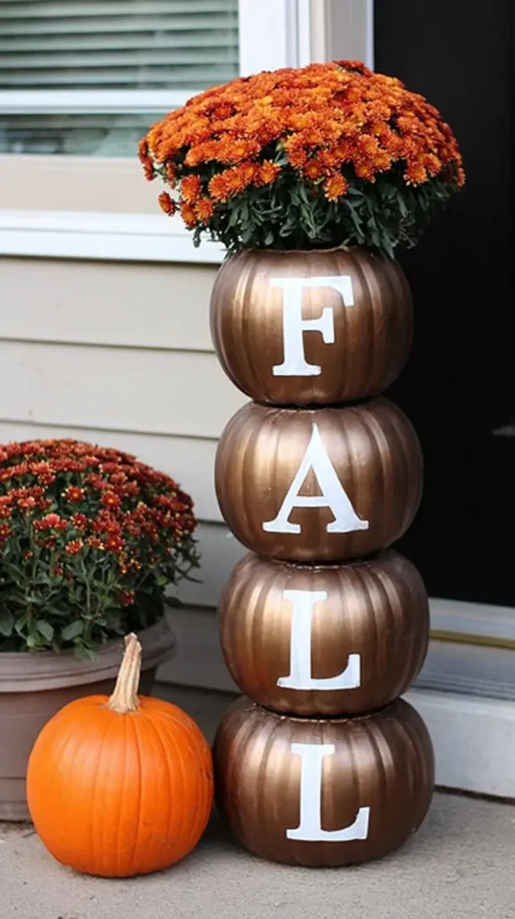 Fall pumpkin planter