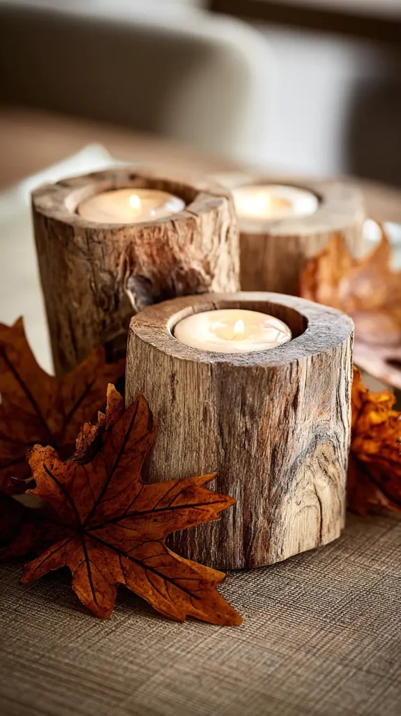 wooden candle holders