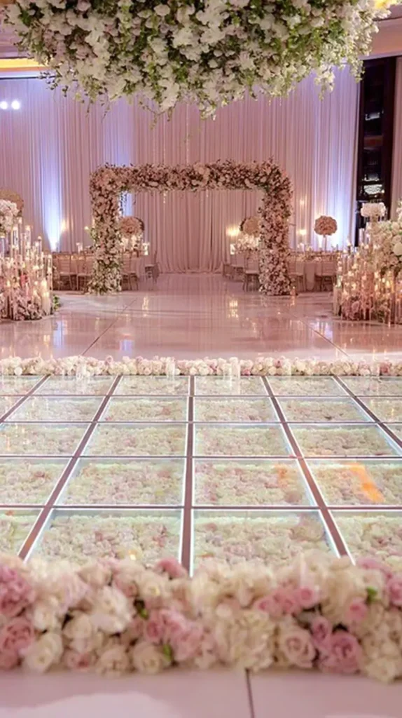 floral dance floor, arch