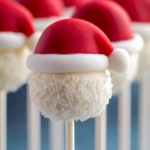 santa hat cake pops