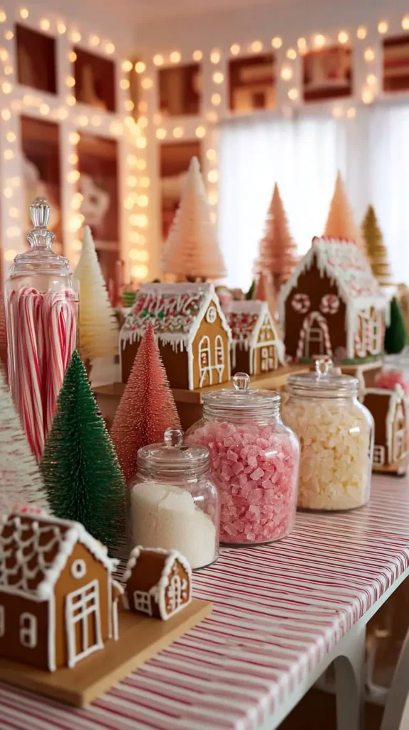 gingerbread house decorating station