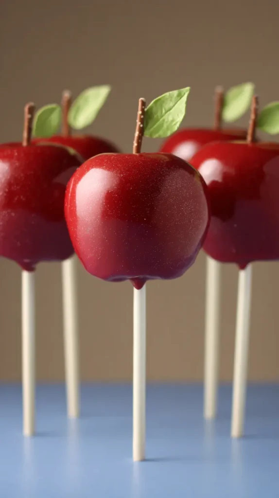 cake pops that look like red apples