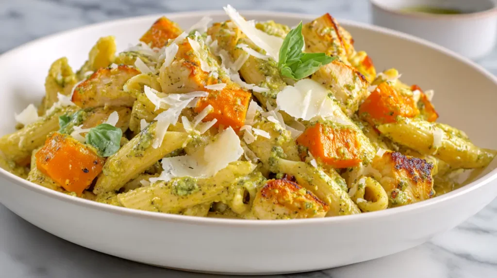 butternut squash pesto chicken pasta