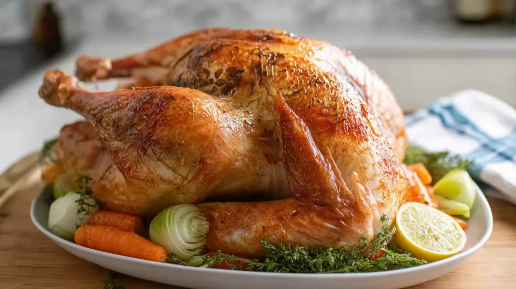 turkey recipes, roasted turkey on a platter
