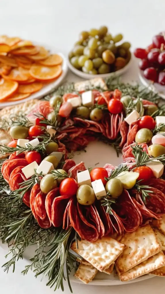 Christmas wreath charcuterie