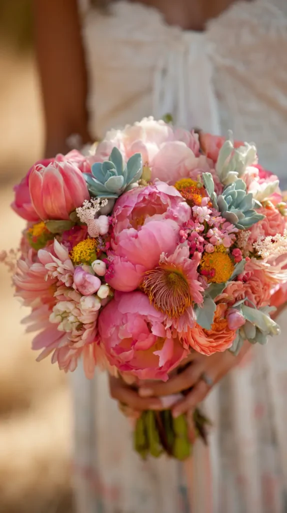brightly colored summer bouquet