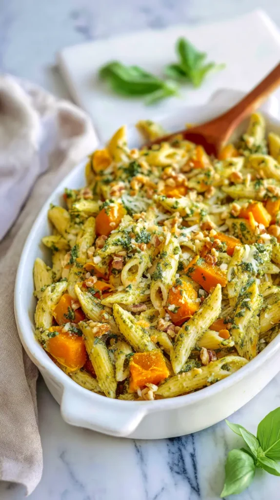 butternut squash pesto chicken pasta