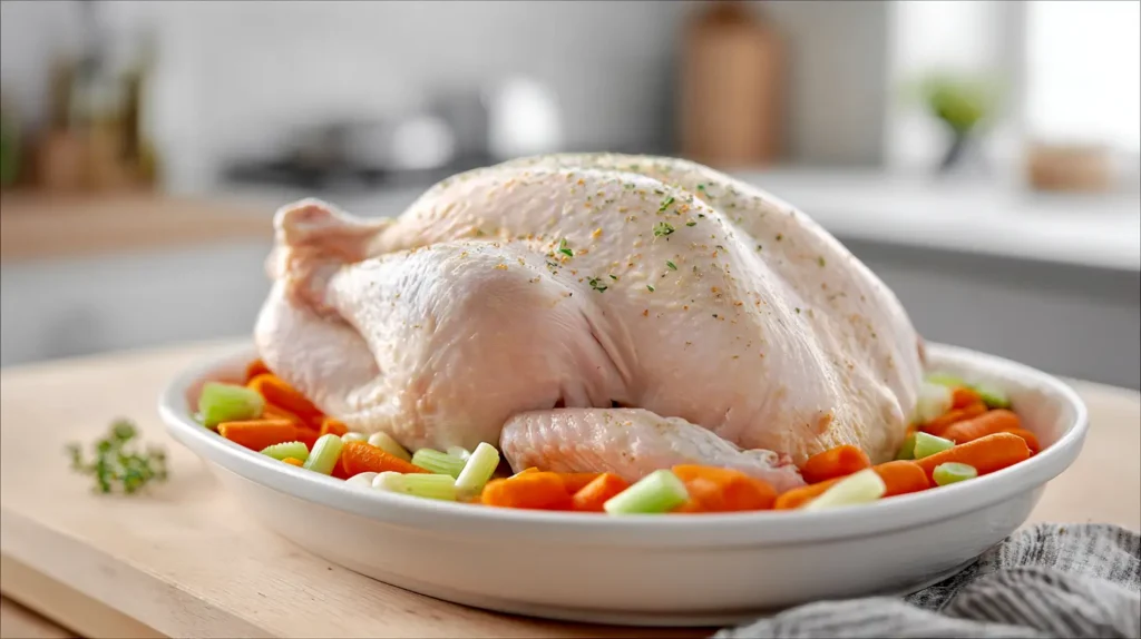 seasoned raw whole turkey