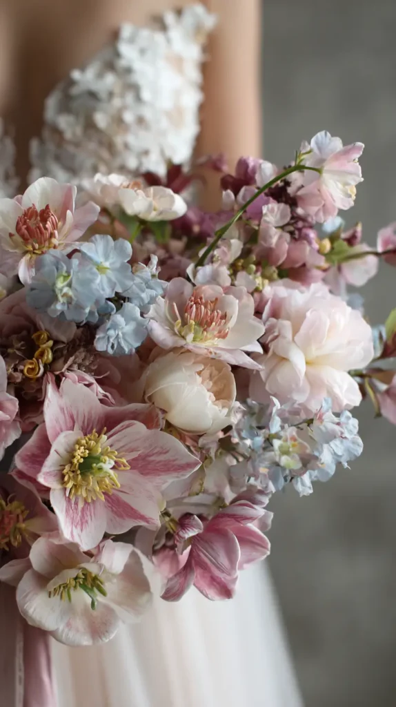 bouquet in faded and muted colors
