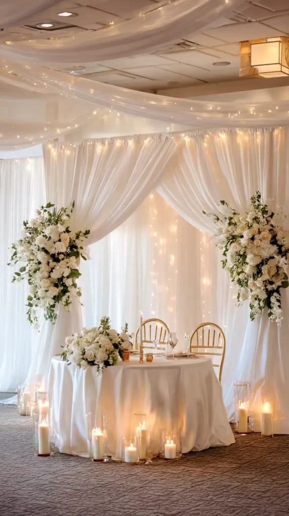indoor wedding decorations, sweetheart table