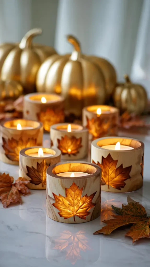 Thanksgiving wood crafts to sell, wooden candle holders