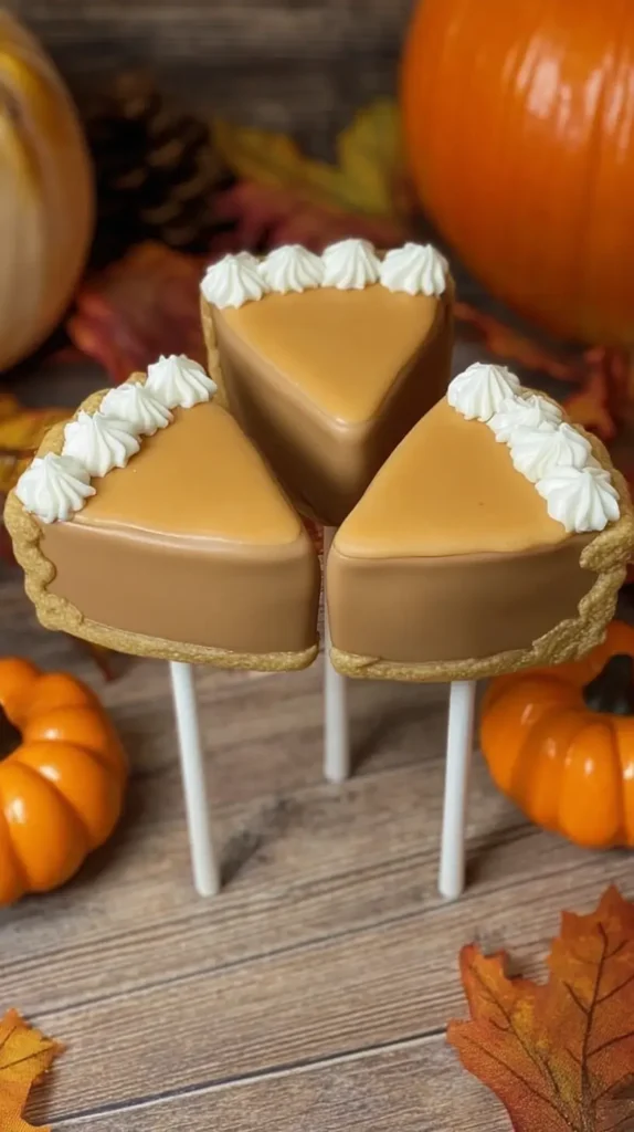 pumpkin pie slice cake pops