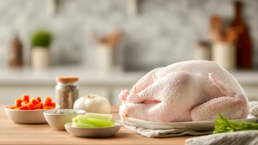 Thanksgiving meal ingredients on the counter