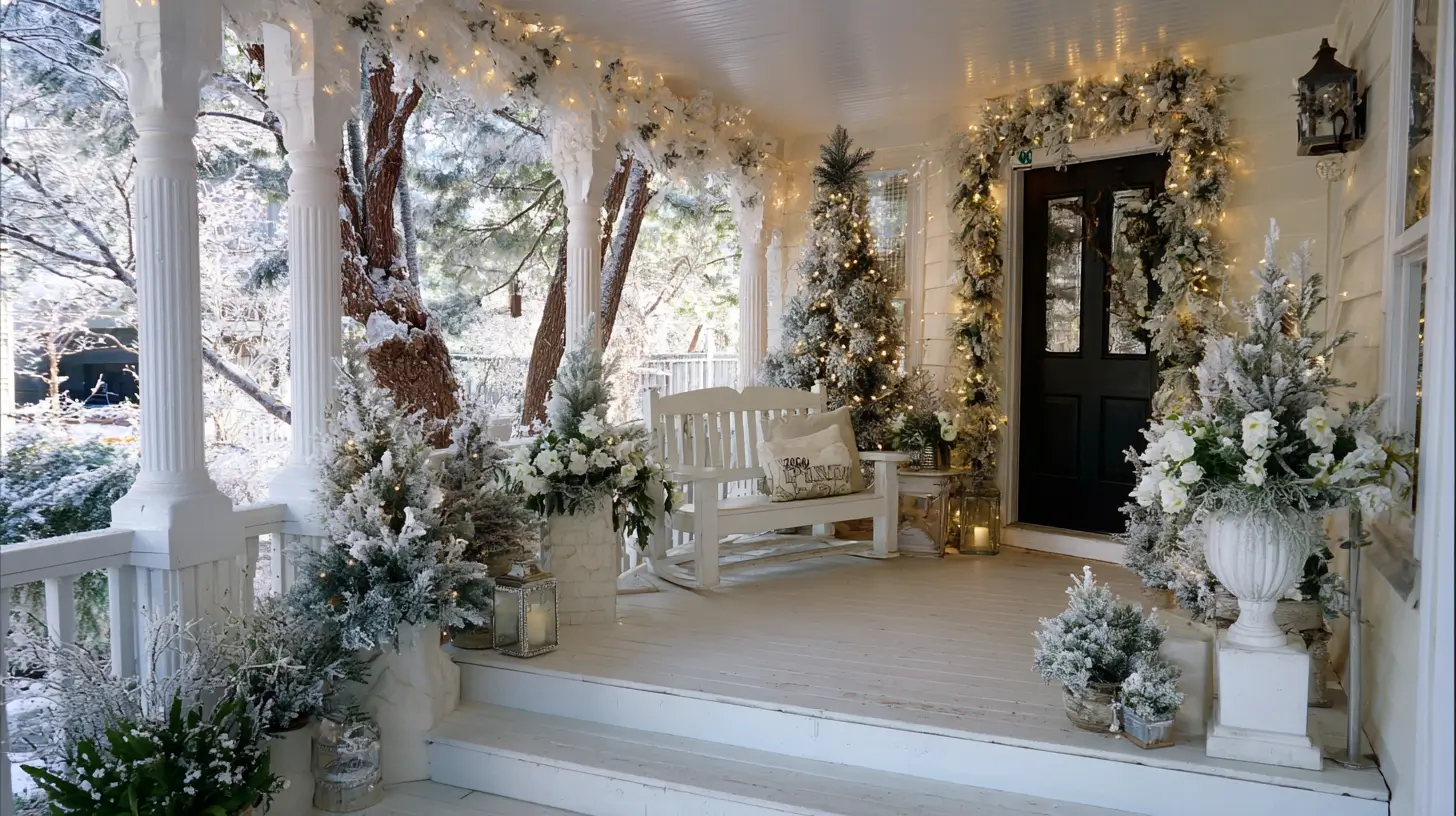 winter wonderland Christmas porch decor