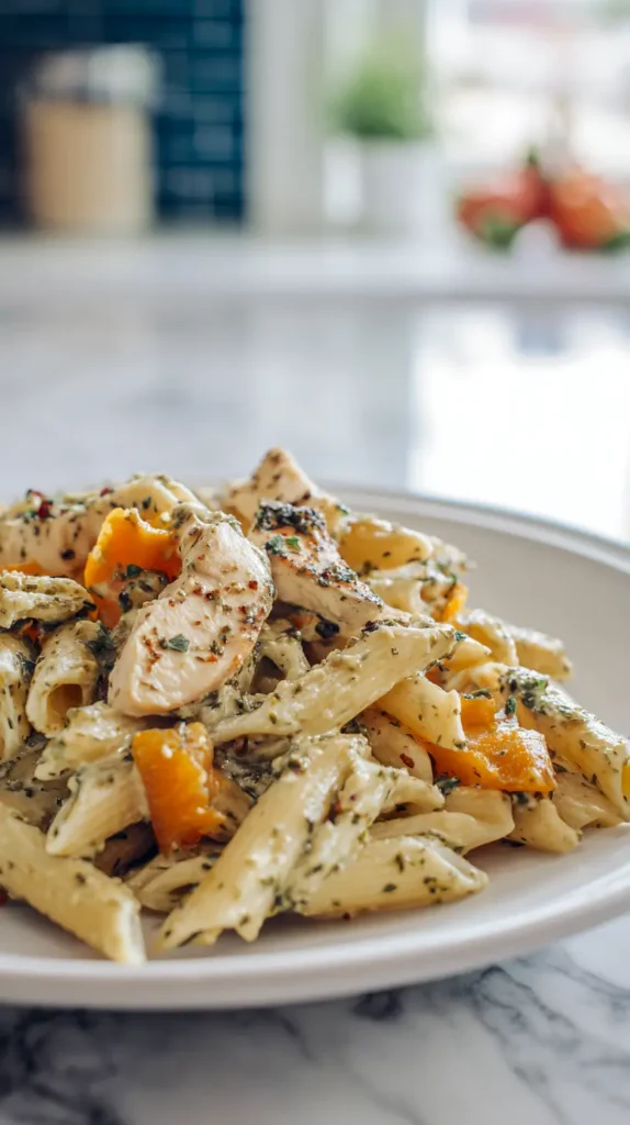 butternut squash pesto chicken pasta
