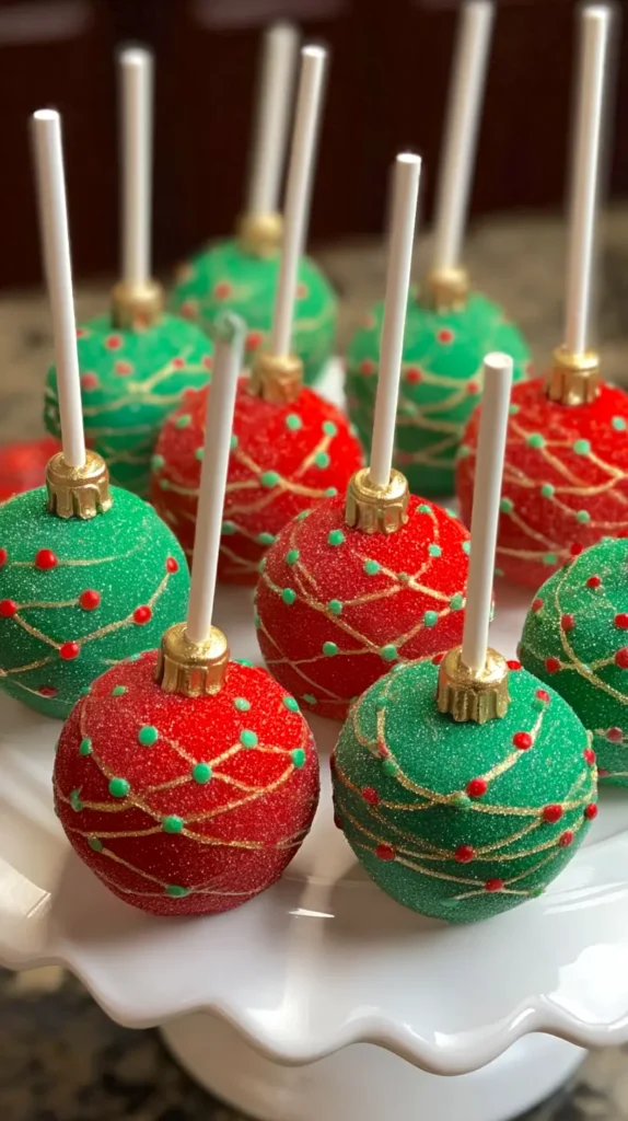 Christmas ornament cake pops
